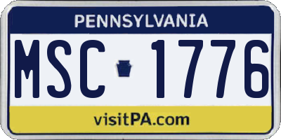 PA license plate MSC1776