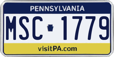 PA license plate MSC1779
