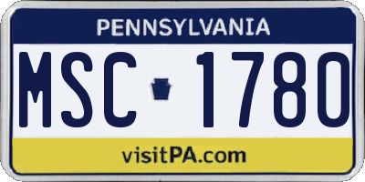 PA license plate MSC1780