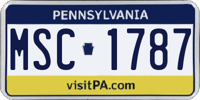 PA license plate MSC1787