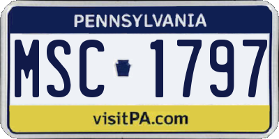 PA license plate MSC1797