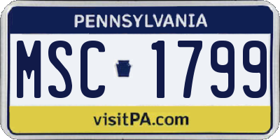 PA license plate MSC1799