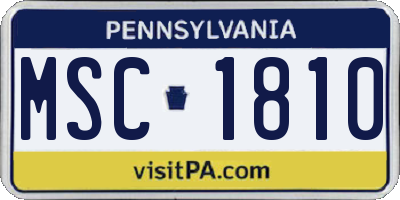 PA license plate MSC1810