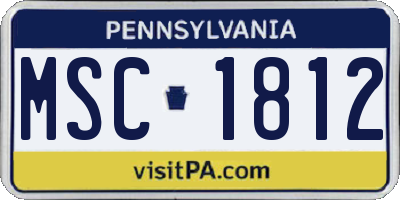 PA license plate MSC1812