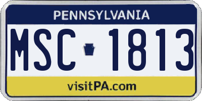 PA license plate MSC1813
