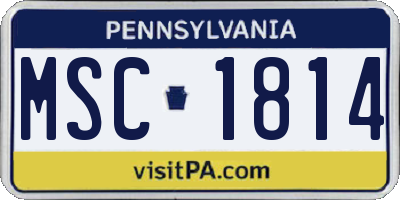 PA license plate MSC1814