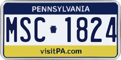 PA license plate MSC1824