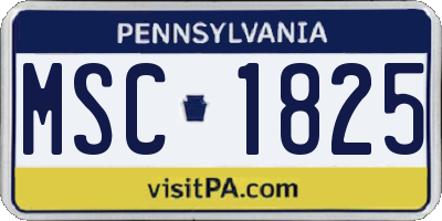 PA license plate MSC1825