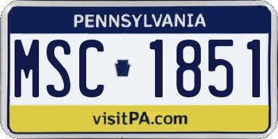 PA license plate MSC1851