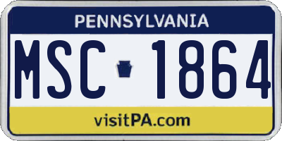 PA license plate MSC1864