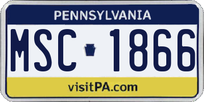 PA license plate MSC1866