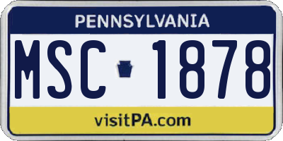 PA license plate MSC1878