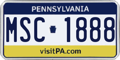 PA license plate MSC1888