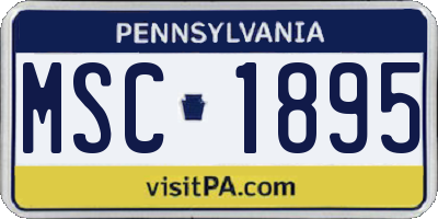 PA license plate MSC1895