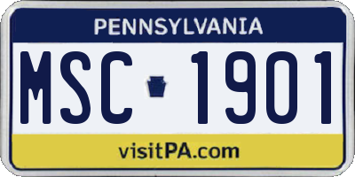 PA license plate MSC1901
