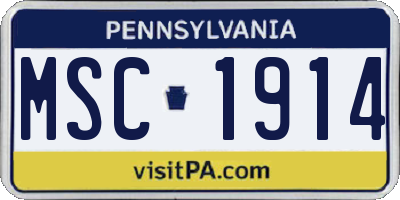 PA license plate MSC1914