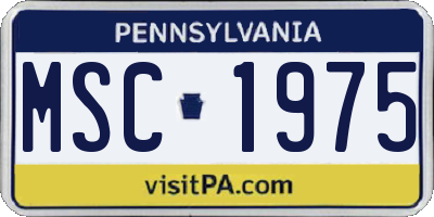 PA license plate MSC1975