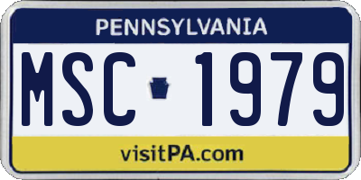 PA license plate MSC1979