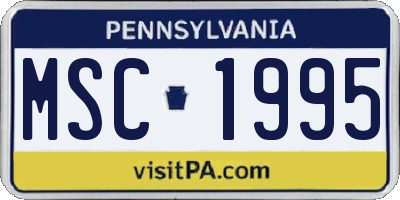 PA license plate MSC1995