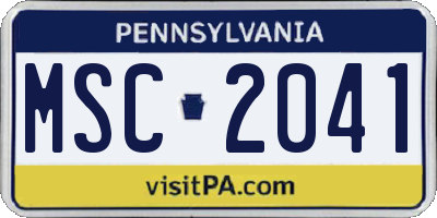 PA license plate MSC2041