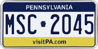 PA license plate MSC2045