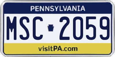 PA license plate MSC2059