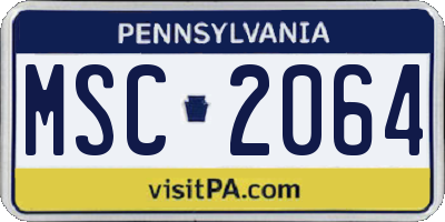 PA license plate MSC2064