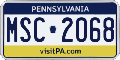 PA license plate MSC2068