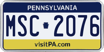 PA license plate MSC2076