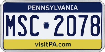 PA license plate MSC2078