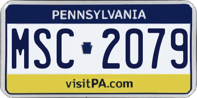 PA license plate MSC2079