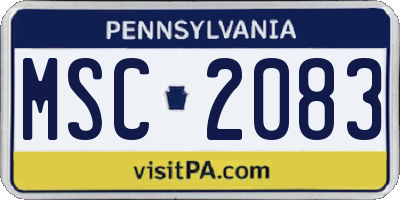 PA license plate MSC2083