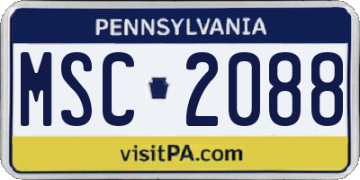 PA license plate MSC2088