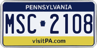 PA license plate MSC2108