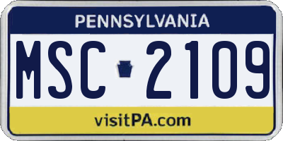 PA license plate MSC2109