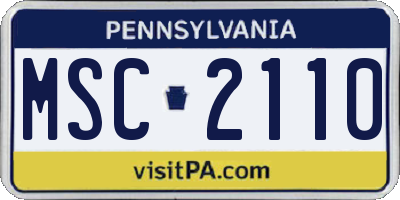 PA license plate MSC2110