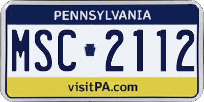 PA license plate MSC2112