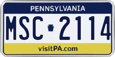 PA license plate MSC2114