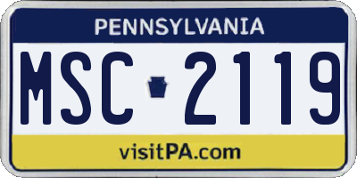 PA license plate MSC2119