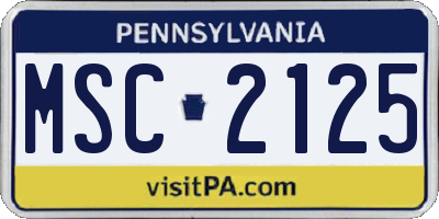 PA license plate MSC2125