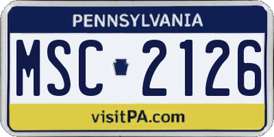 PA license plate MSC2126