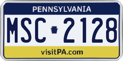 PA license plate MSC2128