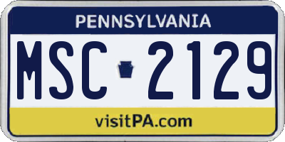 PA license plate MSC2129
