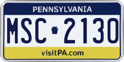 PA license plate MSC2130