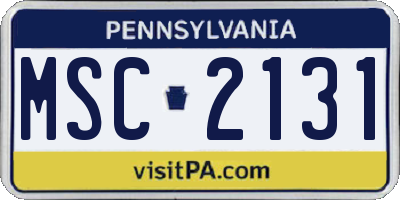 PA license plate MSC2131