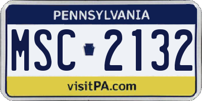 PA license plate MSC2132