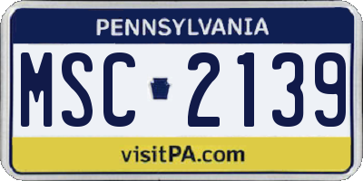 PA license plate MSC2139