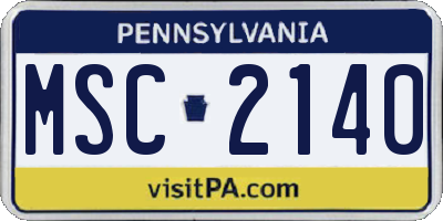 PA license plate MSC2140