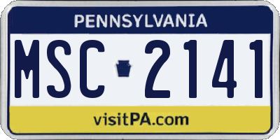 PA license plate MSC2141