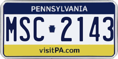 PA license plate MSC2143